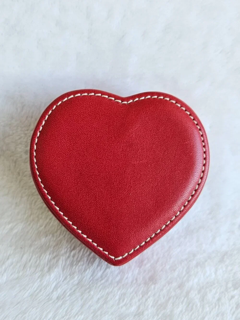 Mini Coach Y2K Red Leather Heart Jewelry Box Ring Necklace & Earring Storage